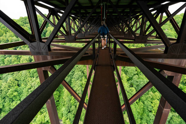 garganta de new river bridge, wv - great appalachian valley fotografías e imágenes de stock