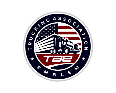 istock Trucking Badge Template 1464898172