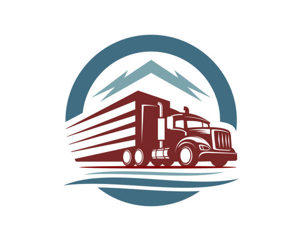 illustrations, cliparts, dessins animés et icônes de forme de remorque de camion - transport de marchandises par route