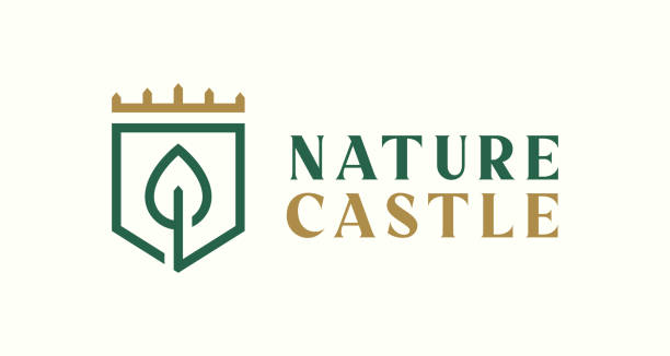 illustrations, cliparts, dessins animés et icônes de château et plomb logo royal concept ligne géométrique forme simple - roi monarque