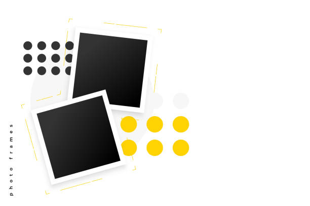 trendy photo frame template for modern album trendy photo frame template for modern album vector photograph template stock illustrations