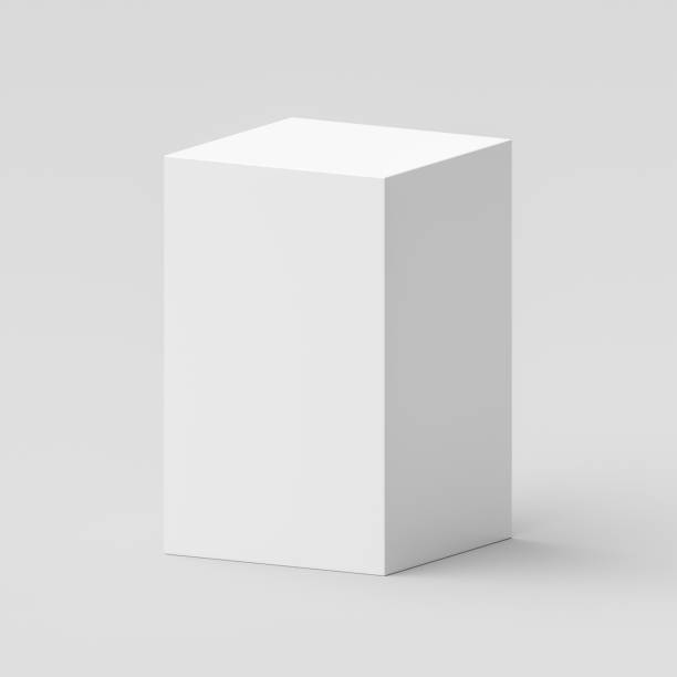 istock White cube podium platform isolated on 3d geometric background with blank box product stage stand minimal display or empty rectangle pedestal block object perspective mockup presentation show concept. 1464912340