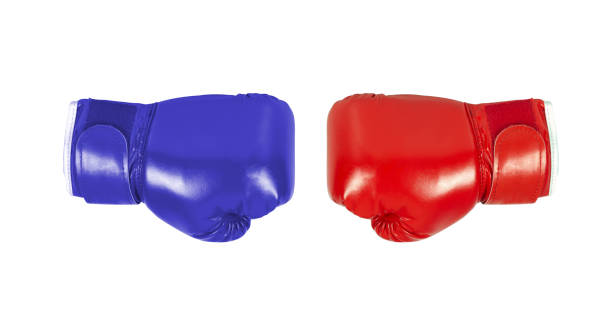 istock Red and blue Boxing gloves transparent 1464915422