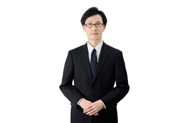 istock Asian businessman standing up on white background 1464919495