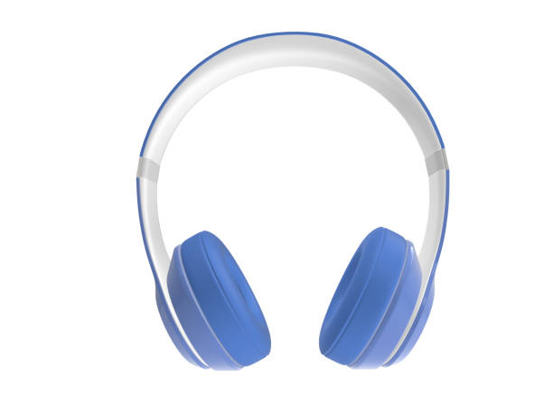 istock Headphone set blue colors technology audio, on white background,3d illustration 1464924882