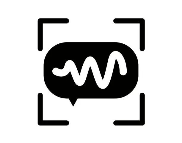 Vector illustration of This is an icon (biometric) illustration of voiceprint identification.