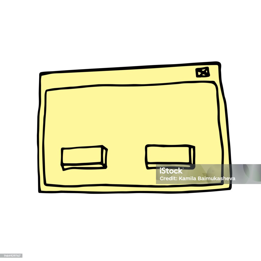 Blank Computer Dialog Box Blank Dialog Box Vector Doodle Sketch Stock Illustration - Download ...
