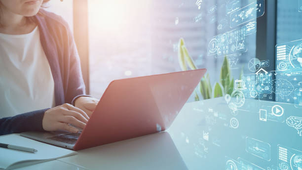 istock Business and technology concept. Communication network. Digital transformation. 1464929807