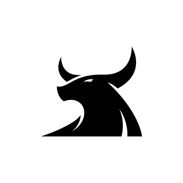 Bull head logo images Bull head logo images illustration design wild cattle stock illustrations