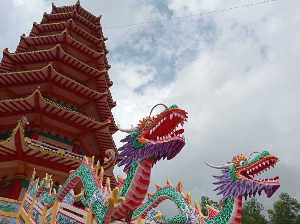 istock Two Dragons at the Kemaro Island Pagoda 1464937066