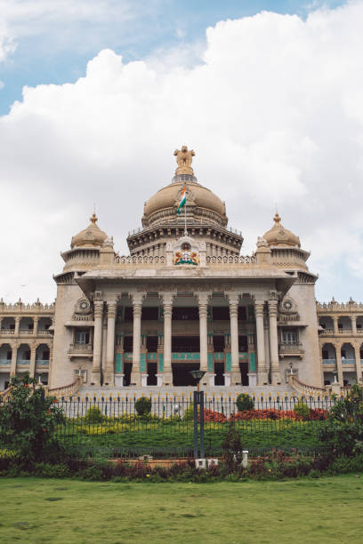 istock Facade Of Historical Building Against Cloudy Sky 1464943375
