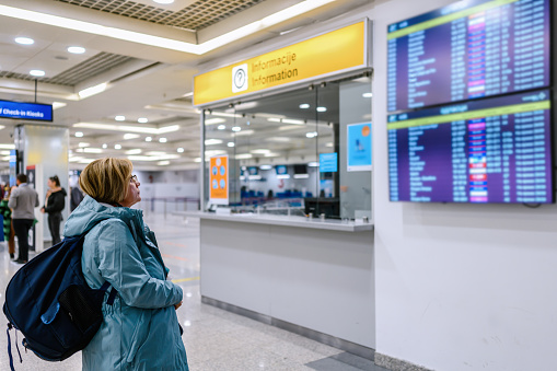 Tourist at international airport