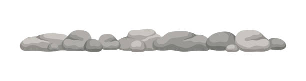 ilustrações, clipart, desenhos animados e ícones de ilustração vetorial da formação da pedra da rocha da rocha dos desenhos animados. - cobblestone