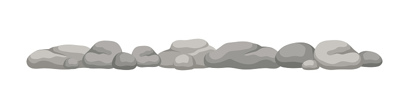 Rock stone boulder formation cartoon vector illustration.