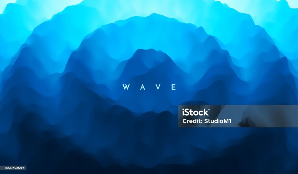 3d Wavy Background With Ripple Effect Abstract Vector Illustration ...