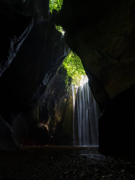 istock Vertical shot of a waterfall in Bali 1464951970
