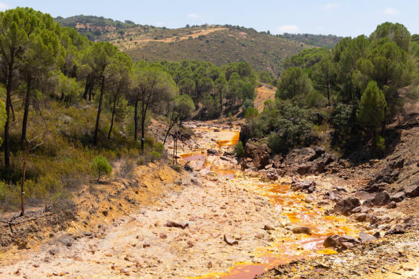An old mining area in Rio Tinto in Huelva, Andalusia, Spain