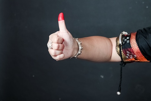 A close up of Hand gestures of an Odissi dancer, Indian classical dance forms, hand mudras