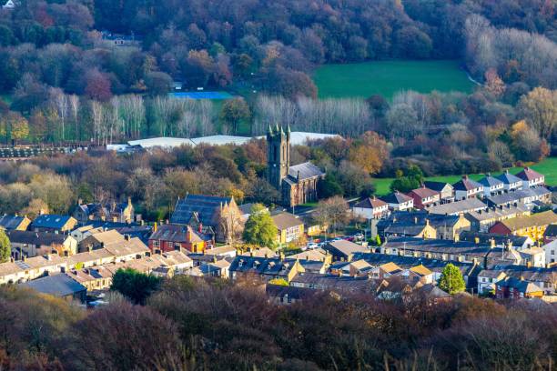 istock Green landscape with village view and meadows under cloudy sky 1464953696