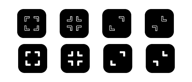 Maximize Button Svg Maximize And Minimize Vector Web Buttons Size Button App Symbol Ui ...