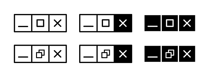 Maximize And Minimize Vector Web Buttons Close Hide App Browser Symbol ...
