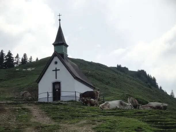 The St. Jakob Chapel in Kronberg, Jakobsbad, Appenzell Innerrhoden, Switzerland. An important waypoint on the popular hiking trails.