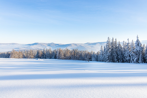 Winter landscape in a remote mountain area in Austria