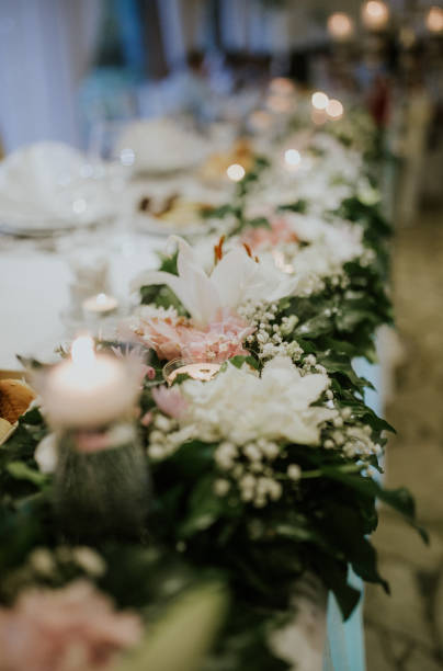 istock Vertical shot of wedding table decorations 1464967192