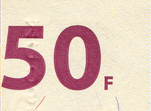 Number 50 Pattern Design on Banknote