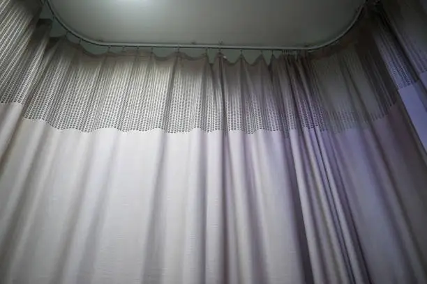 patient room curtains in hospital.
