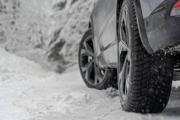 Winter tire stock photo