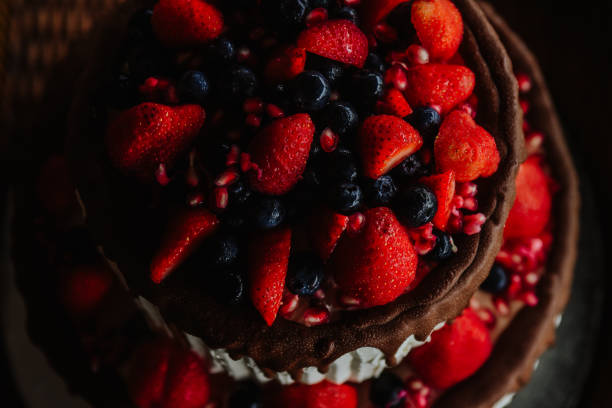 istock Selective focus shot of a cake with berries 1464976838