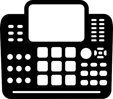 Simple vector icon of a MIDI Production Center sampler AKAI MPC X