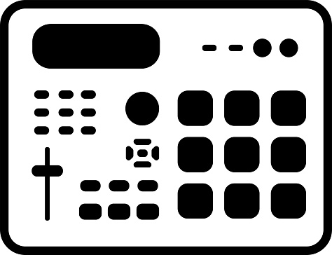 Simple vector icon of a classic MIDI Production Center sampler AKAI MPC 2000XL