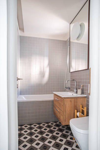 istock Vertical shot of a modern bathroom 1464984034