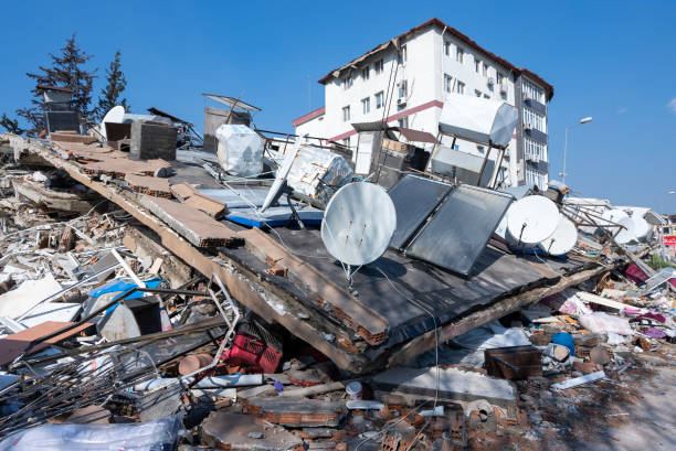 A building destroyed in an earthquake
