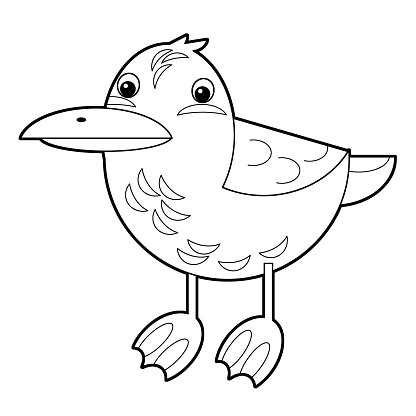 Cartoon Animal Bird Flying Coloring Page Illustration Stock