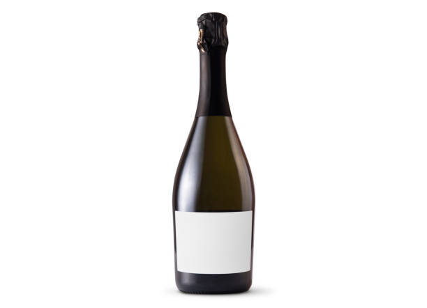 Prosecco bottle with blank label on white background. Easily apply your custom design on the label. Prosecco bottle with blank label on white background. Easily apply your custom design on the label. plant png photos stock pictures, royalty-free photos & images