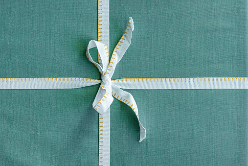 Fabric texture with ribbon and bow