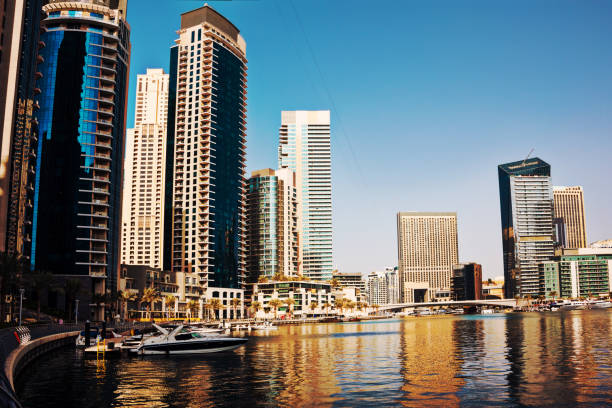 istock Dubai city downtown, modern architecture with skyscrapers 1464993673