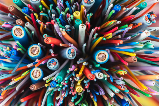 istock Colored electric cables and wires 1464995166
