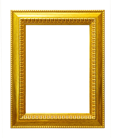 Old frame isolated on white, object background