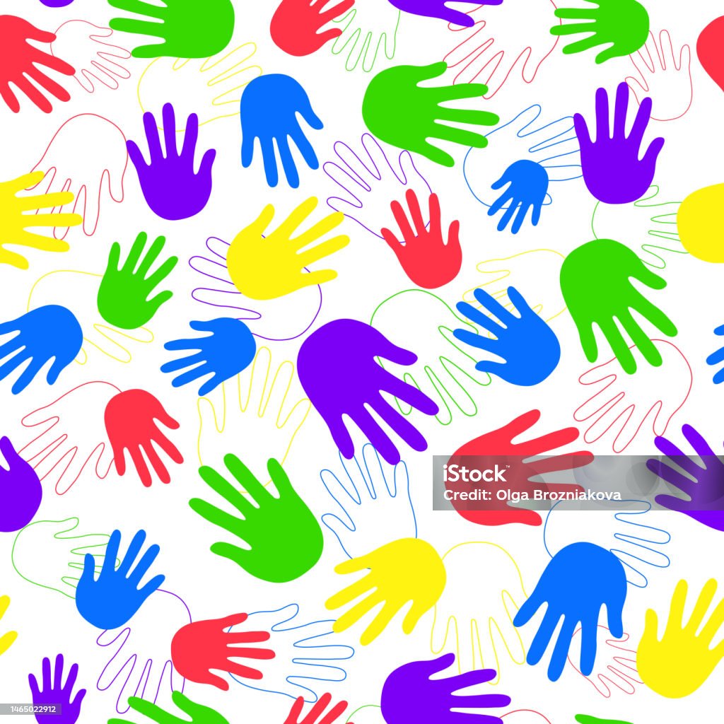 Open Hand Pattern Hands Pattern Stock Illustration - Download Image Now - A Helping Hand ...