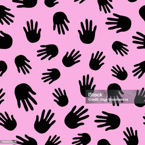 Copy Hand Pattern Thing Hands Palms Print Pattern Seamless Stock Illustration - Download Image ...