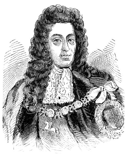 istock Antique illustration - portrait of King William III 1465029474