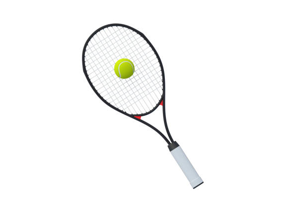 Tennis rackets and tennis ball sign on wooden background