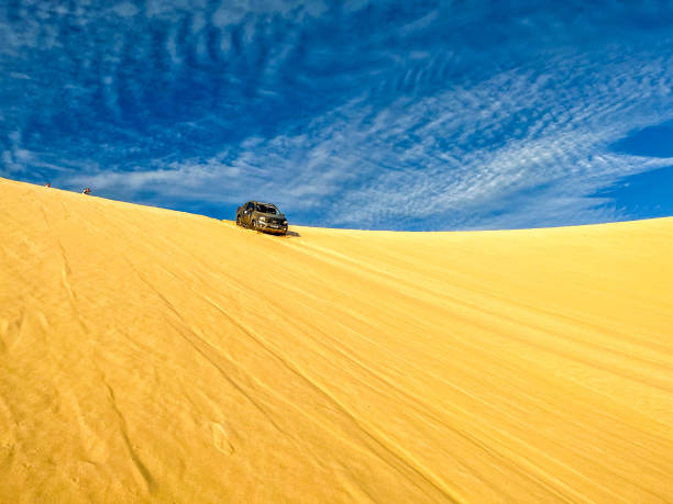 Slow/Slide Down Dropping a dune like a boss in Lençóis Maranhenses brazil desert maranhao state national park stock pictures, royalty-free photos & images