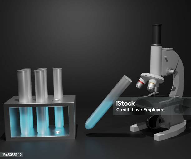 Test Pattern Microscope Microscope With Test Tubes For Science Class Stock Photo - Download ...