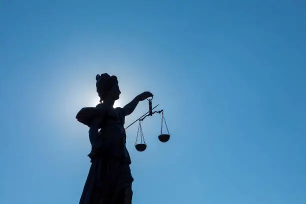 Statue of Lady Justice (Justitia) in Frankfurt, Germany