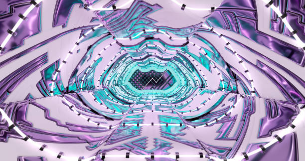 istock 3d rendering. Spaceship or laboratory corridor in bright light. High tech. Futuristic design. 1465041131